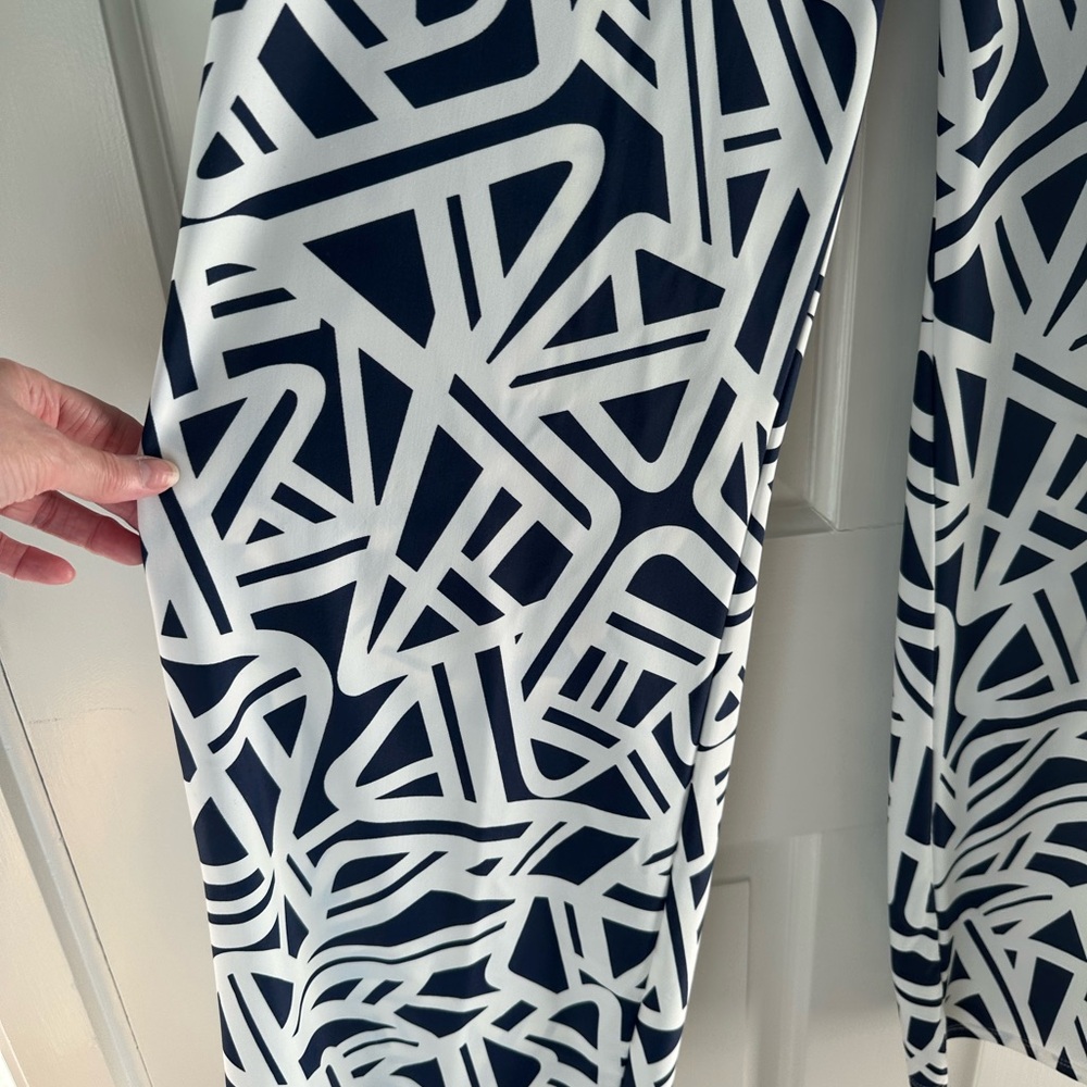 Jude Connally Navy and White Geometric Pants XL - Picture 2 of 4